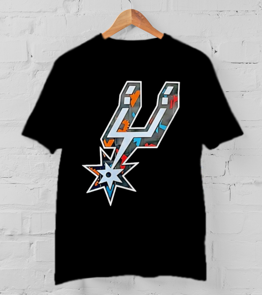 San Antonio Spurs Fiesta Colors Iconic Basketball T-Shirt