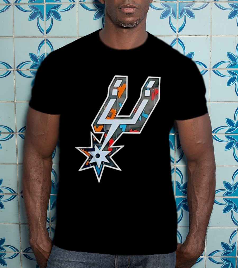 San Antonio Spurs Fiesta Colors Iconic Basketball T-Shirt