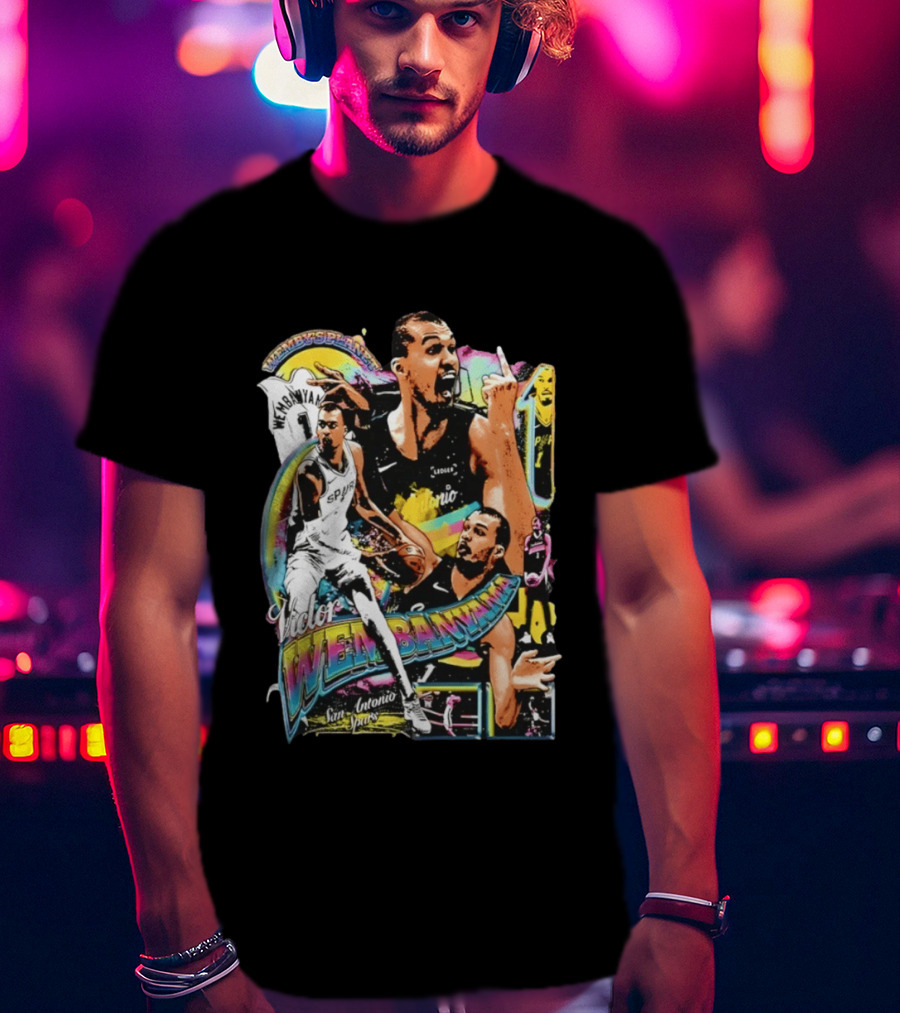 Victor Wembanyama X The Alien Mashup San Antonio Spurs Basketball #1 Wemby T-Shirt