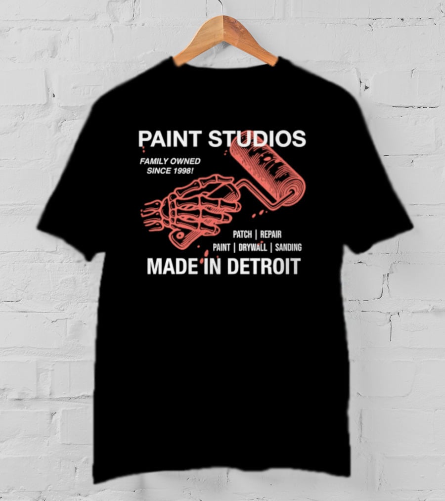 Paint Studios Family Owned Since 1998 Patch Denim Print Upholstery Sewing Made In Detroit T-Shirt