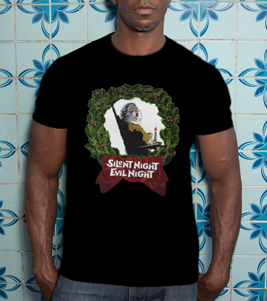 Silent Night Evilnight If This Picture Doesn’t Make Your Skin Crawl It’s On Too Tight 2 Sided T-Shirt