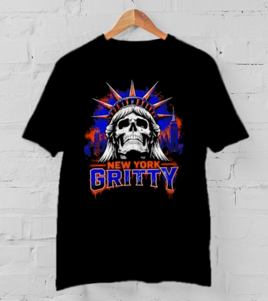 New York Gritty Skull Liberty Knicks T-Shirt