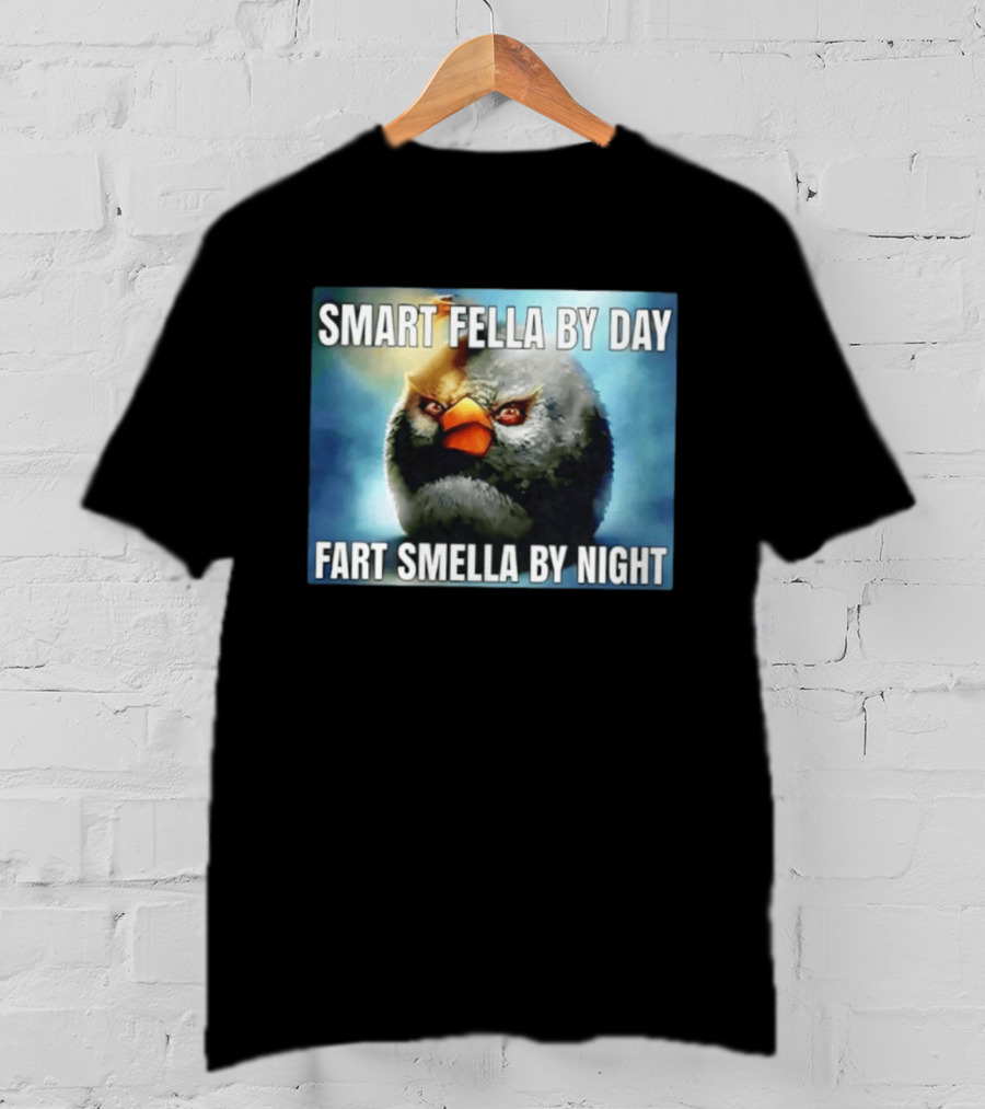 Smart Fella By Day Fart Smella By Night Funny Bird Meme T-Shirt