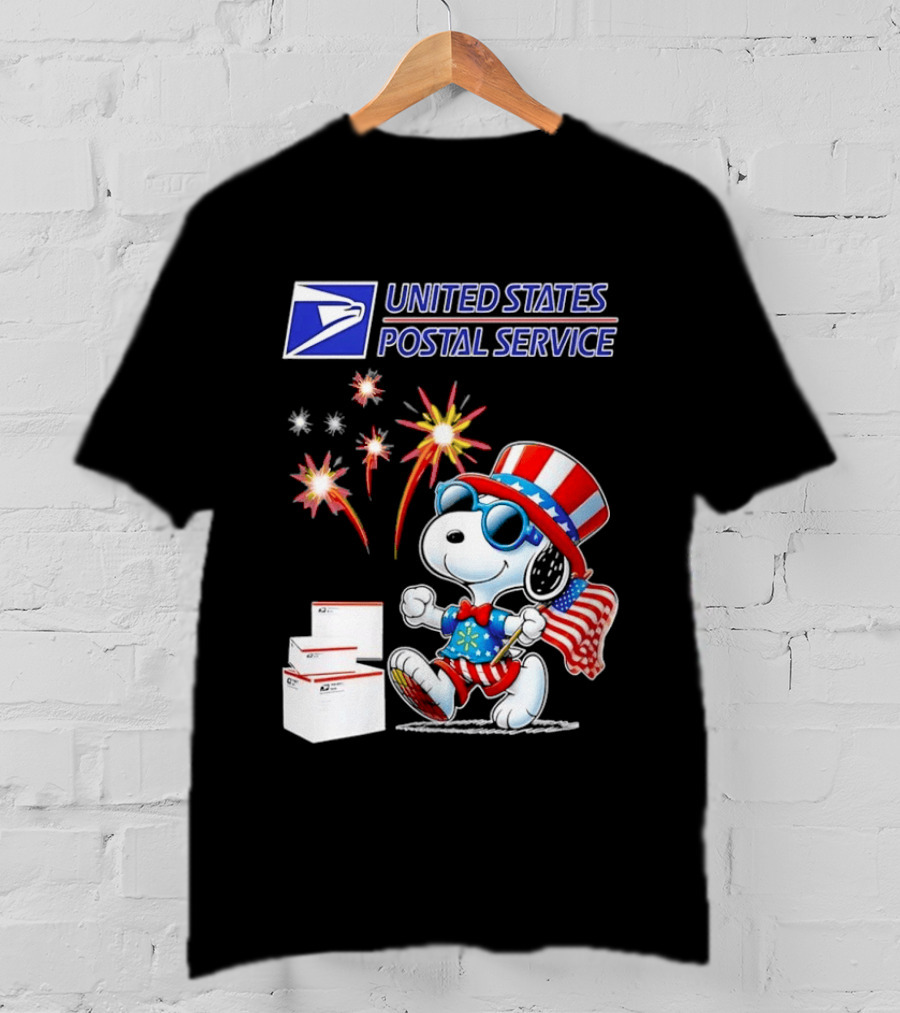 Snoopy Fourth Of July United States Postal Service Patriotic Celebration T-Shirt