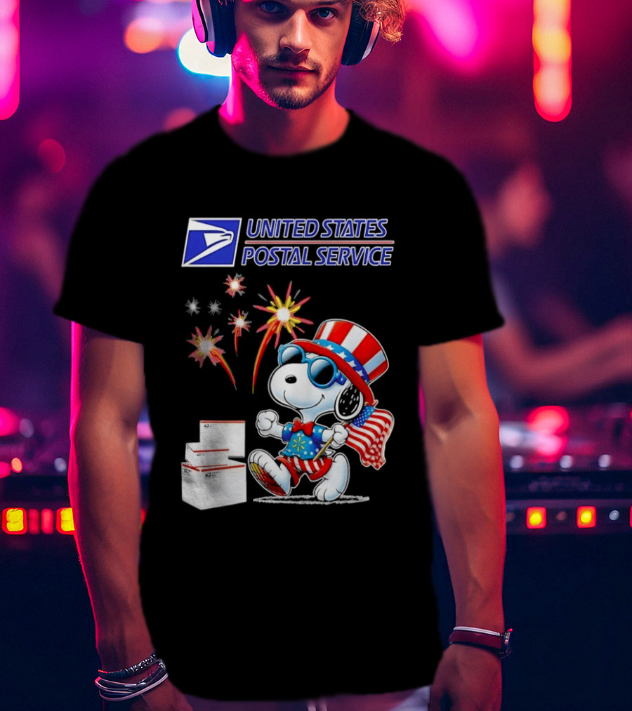 Snoopy Fourth Of July United States Postal Service Patriotic Celebration T-Shirt