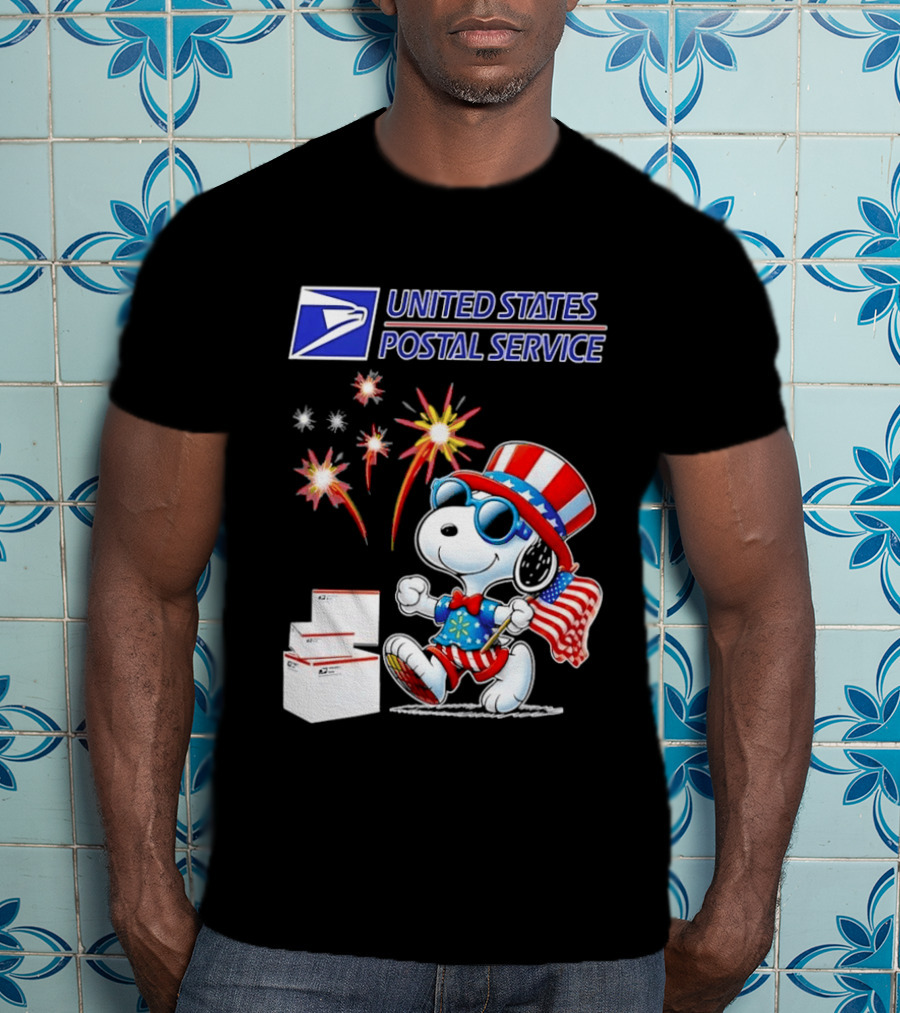 Snoopy Fourth Of July United States Postal Service Patriotic Celebration T-Shirt