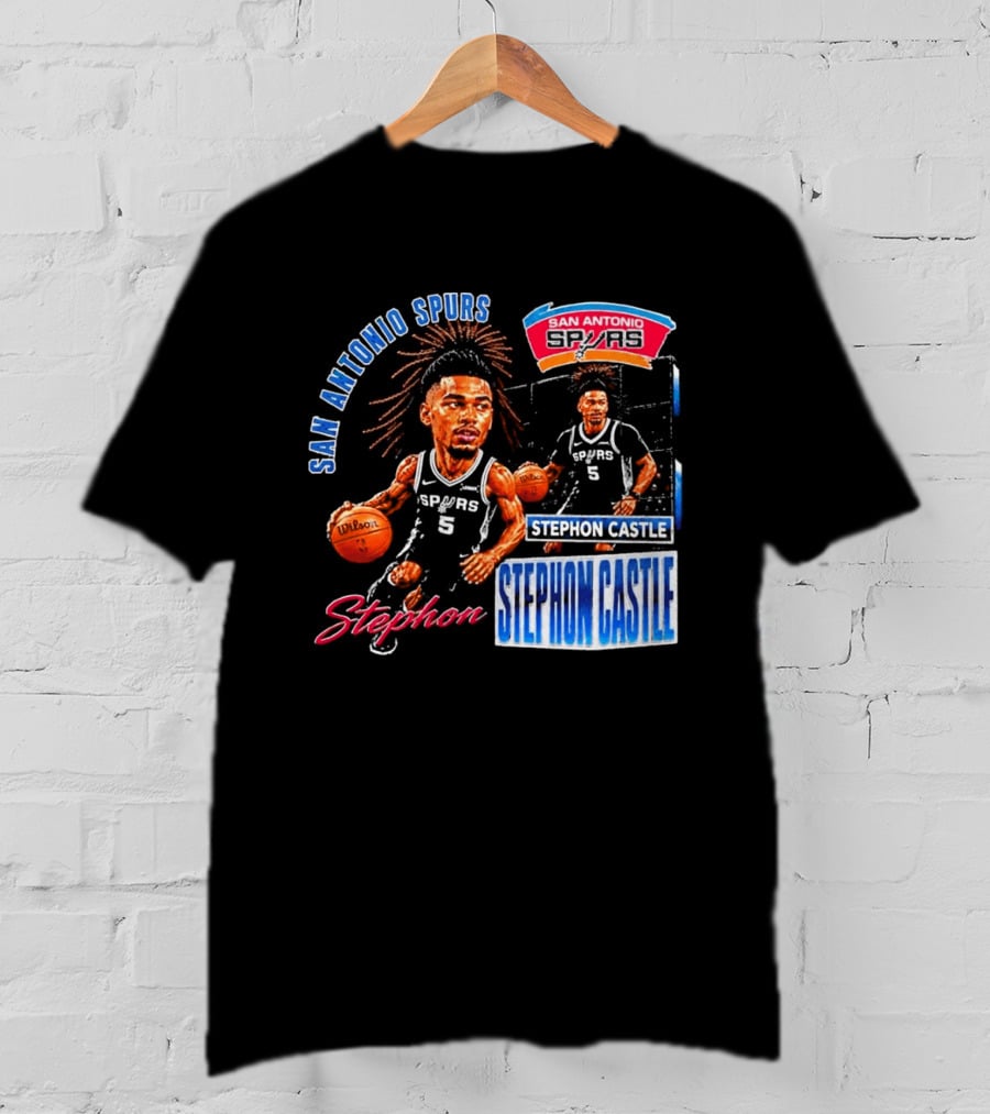 San Antonio Spurs Stephon Castle 90s Bootleg T-Shirt
