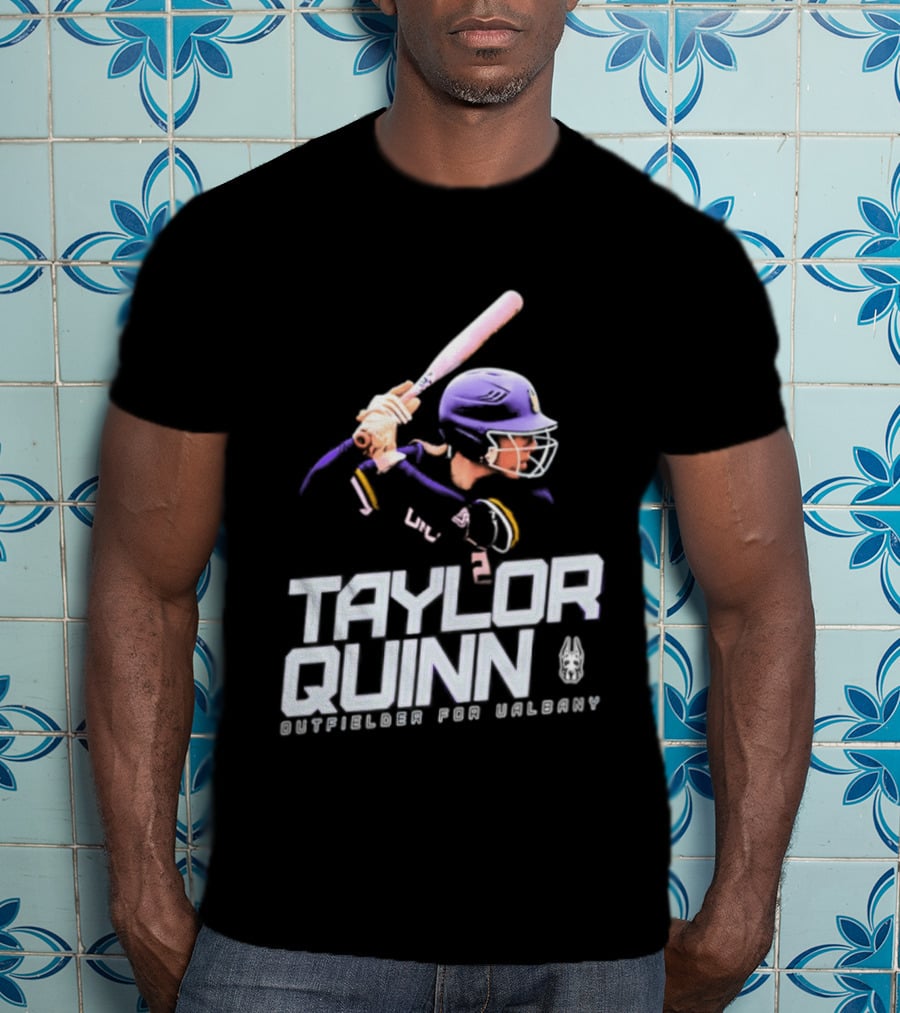 Taylor Quinn UAlbany Outfielder Baseball Sports T-Shirt