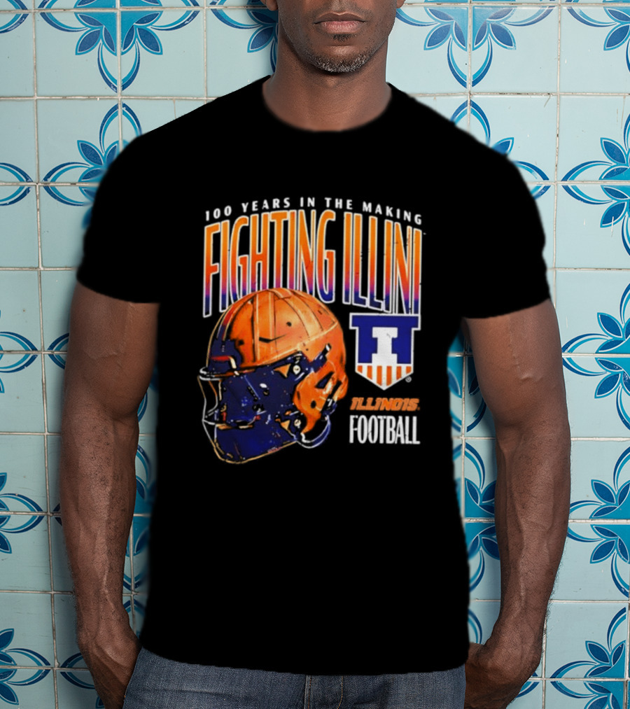 Fighting Illini 100 Years In The Making 2023 Illinois Football Helmet T-Shirt