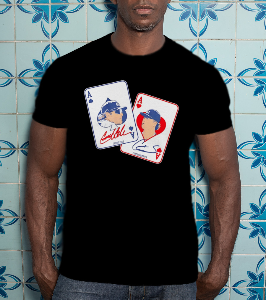 Gerrit Cole Cam Schlittler Ace Of Spades And Hearts Baseball Player Cards Men's T-Shirt
