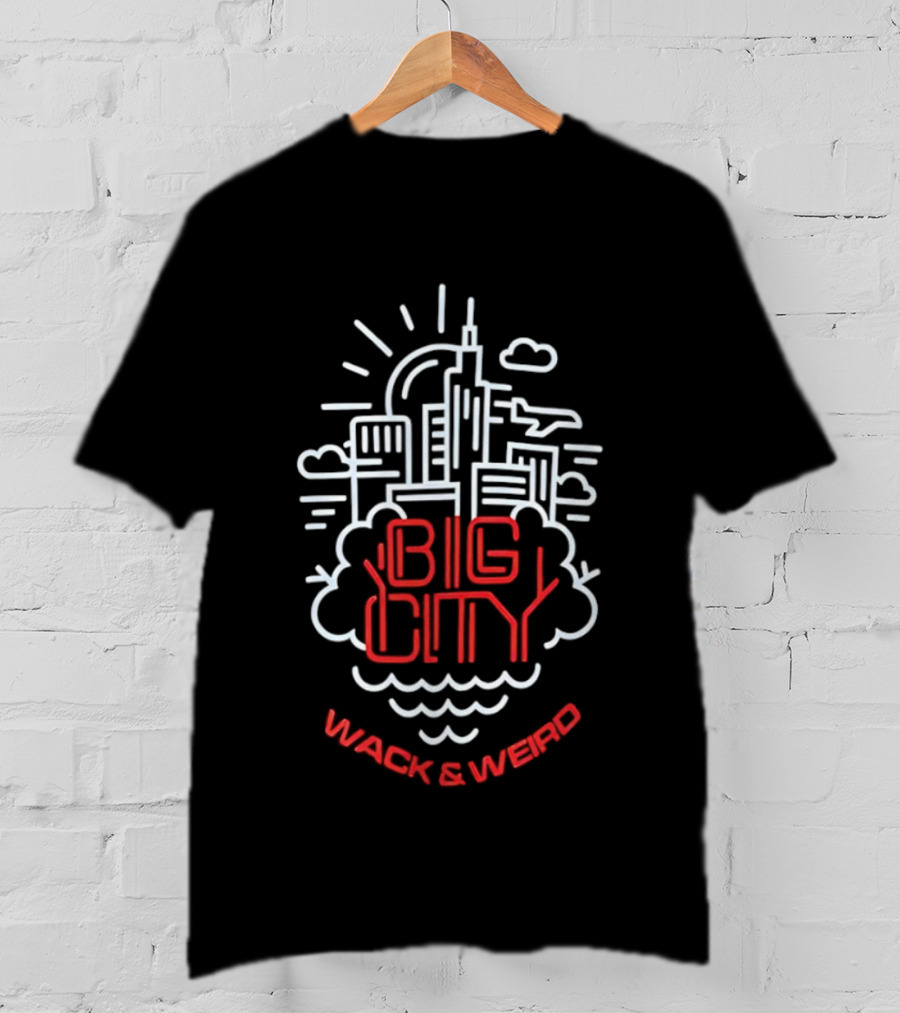 Big City Wack And Weird Urban Skyline Airplane Cloud Minimalist T-Shirt