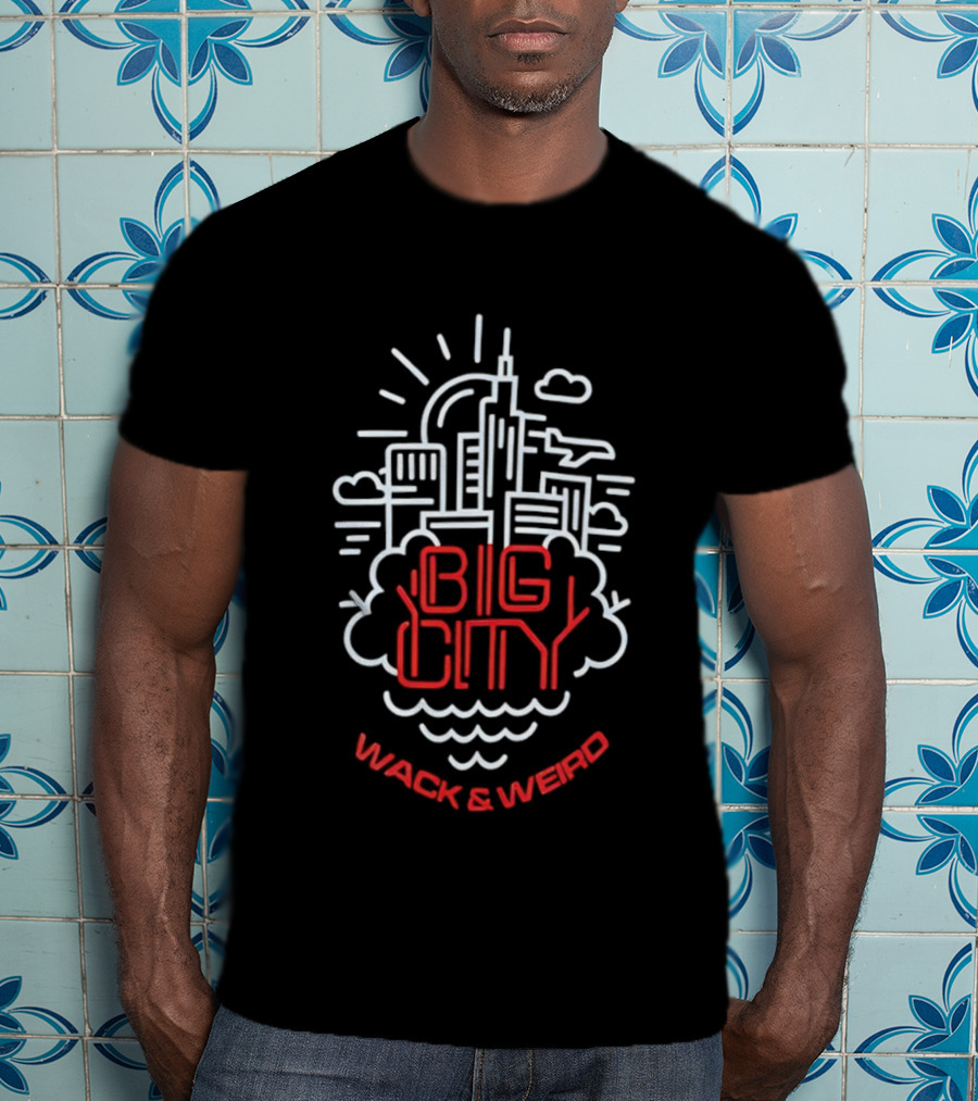 Big City Wack And Weird Urban Skyline Airplane Cloud Minimalist T-Shirt