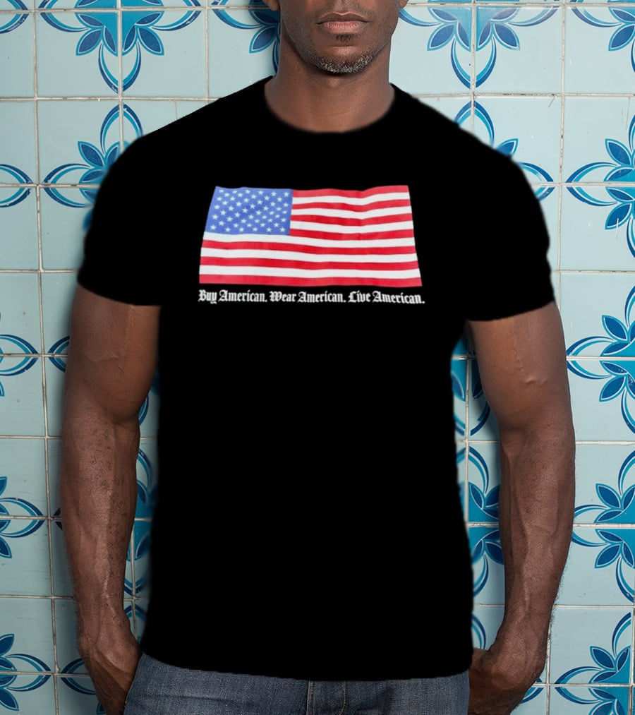 Buy American Wear American Live American Flag Stars And Stripes T-Shirt