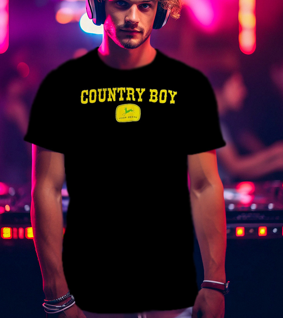 Country Boy John Deere Logo Farming Lifestyle T-Shirt