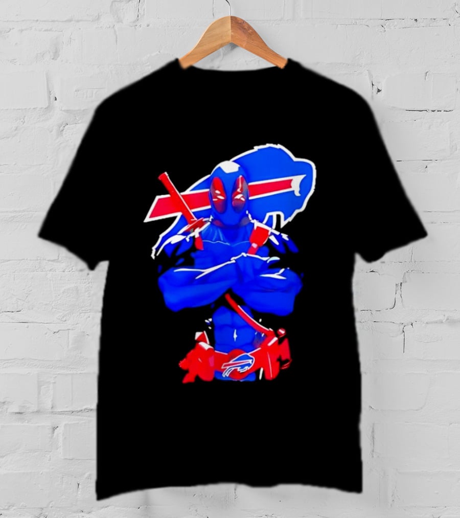 Deadpool Meditation Buffalo Bills Super Hero Football Fan T-Shirt