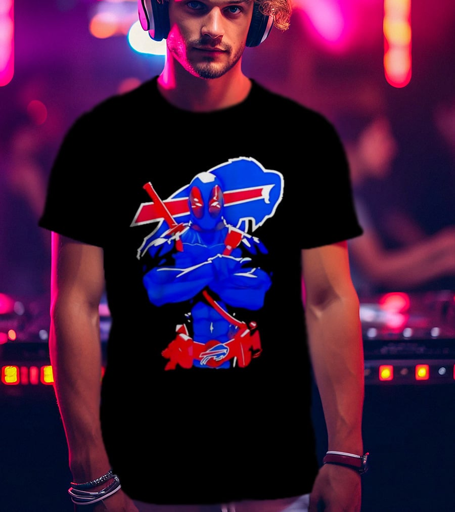 Deadpool Meditation Buffalo Bills Super Hero Football Fan T-Shirt