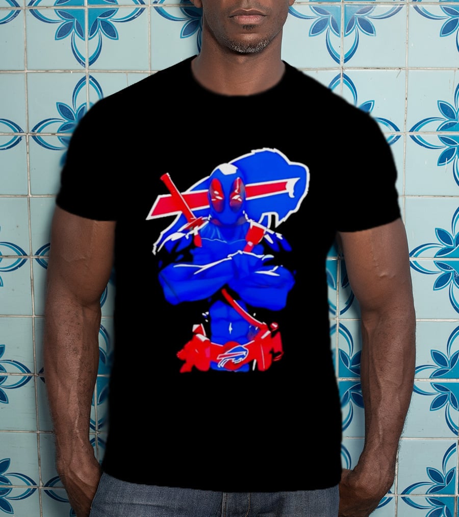Deadpool Meditation Buffalo Bills Super Hero Football Fan T-Shirt