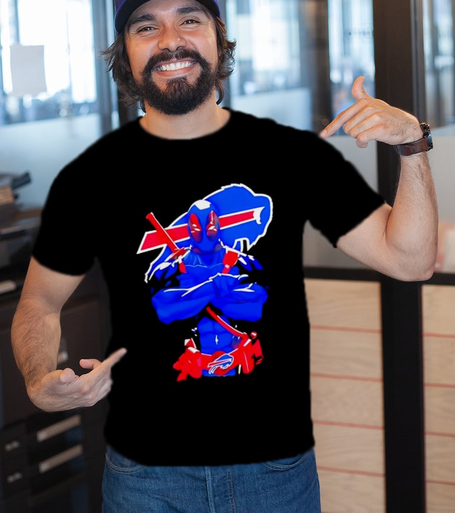 Deadpool Meditation Buffalo Bills Super Hero Football Fan T-Shirt