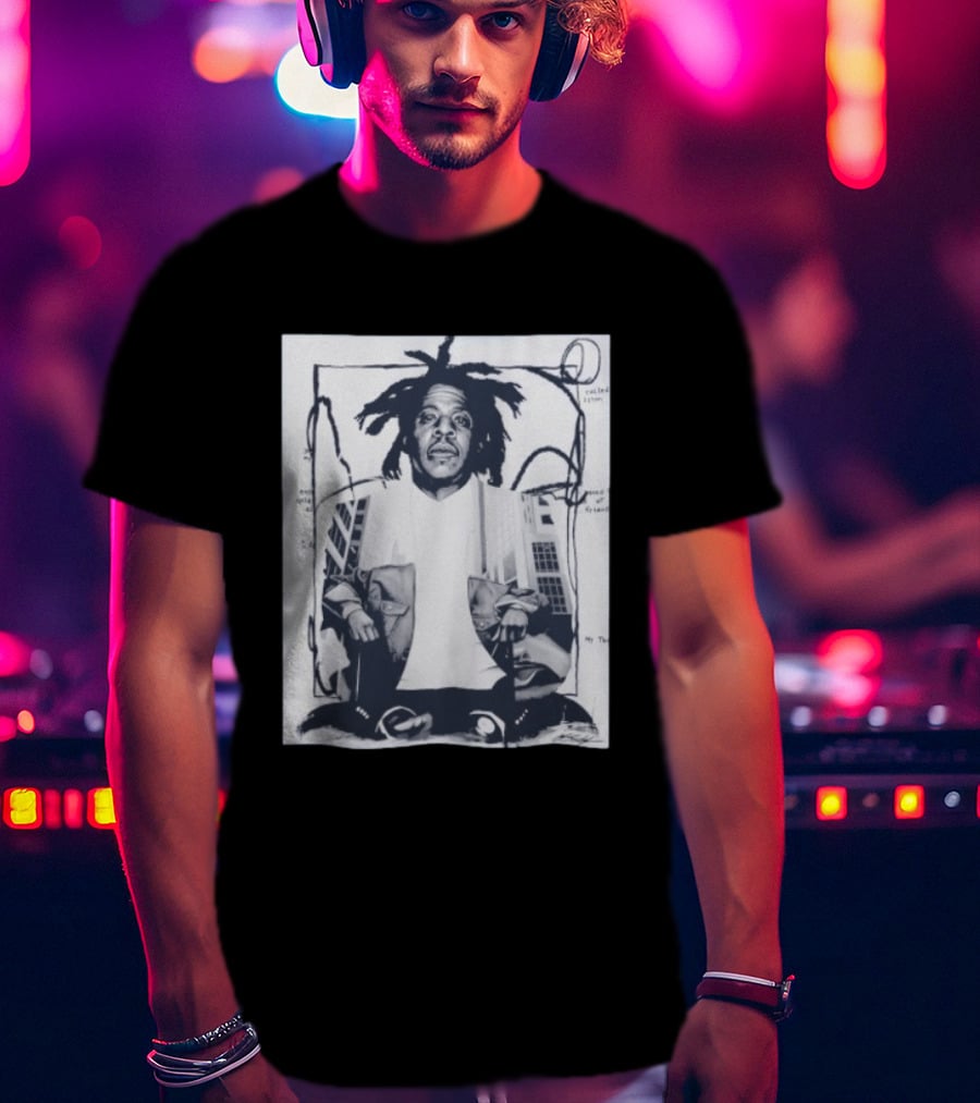 JAY Z Urban Style Portrait With Dreadlocks And Cityscape T-Shirt