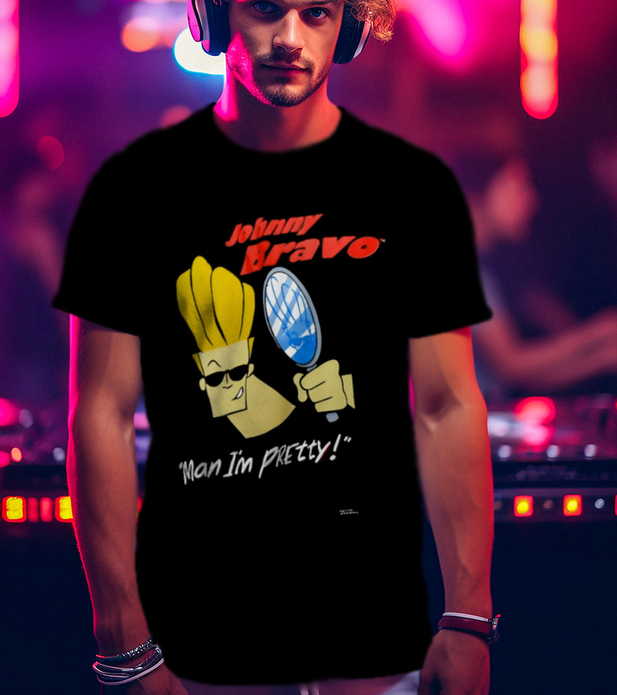 Johnny Bravo Man I'm Pretty Magnifying Mirror T-Shirt