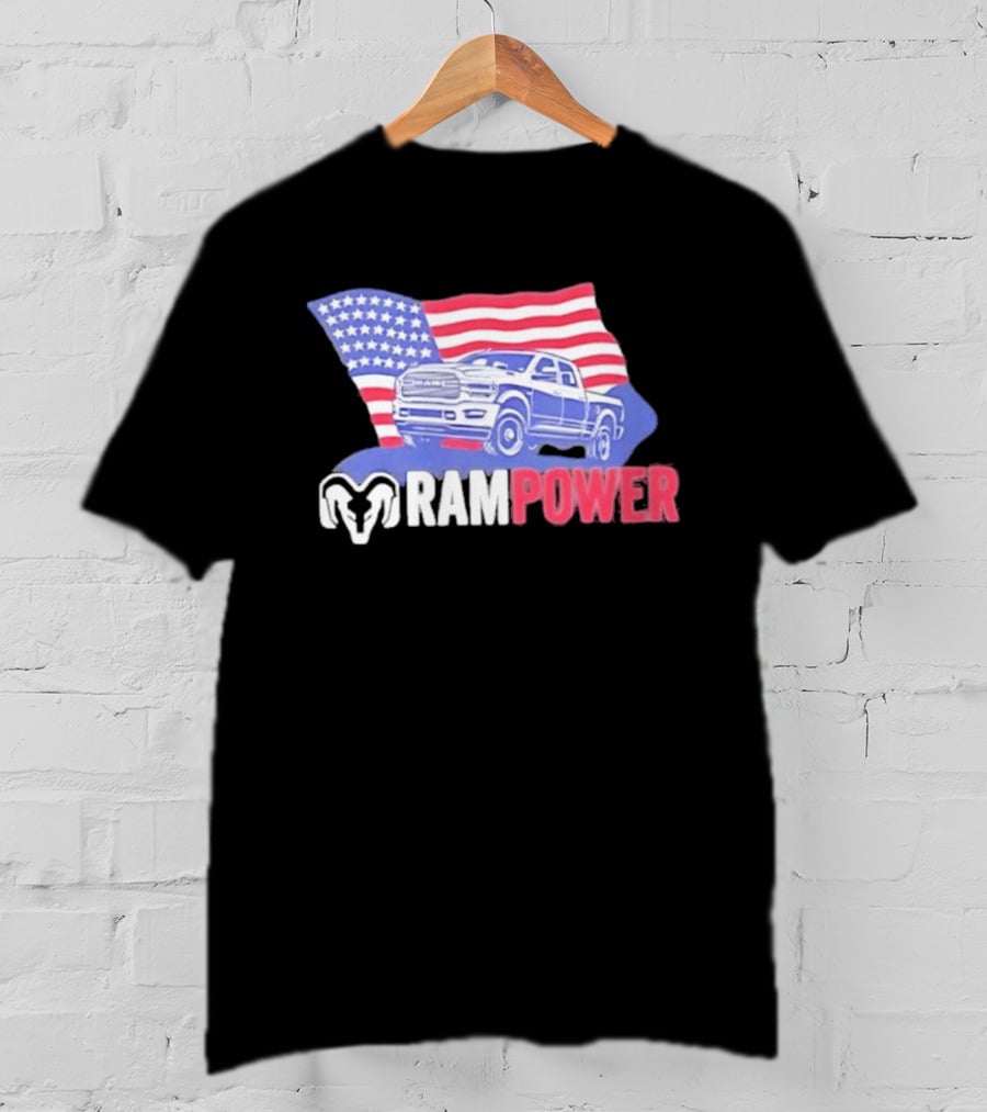 Ram Power American Flag Truck Patriot T-Shirt