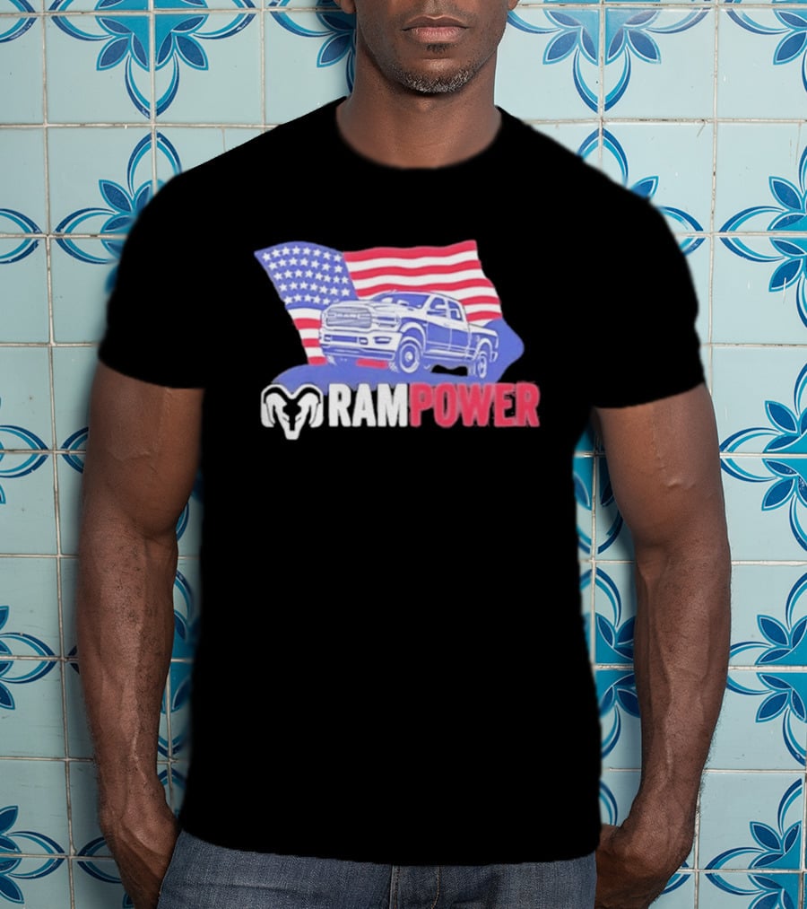 Ram Power American Flag Truck Patriot T-Shirt