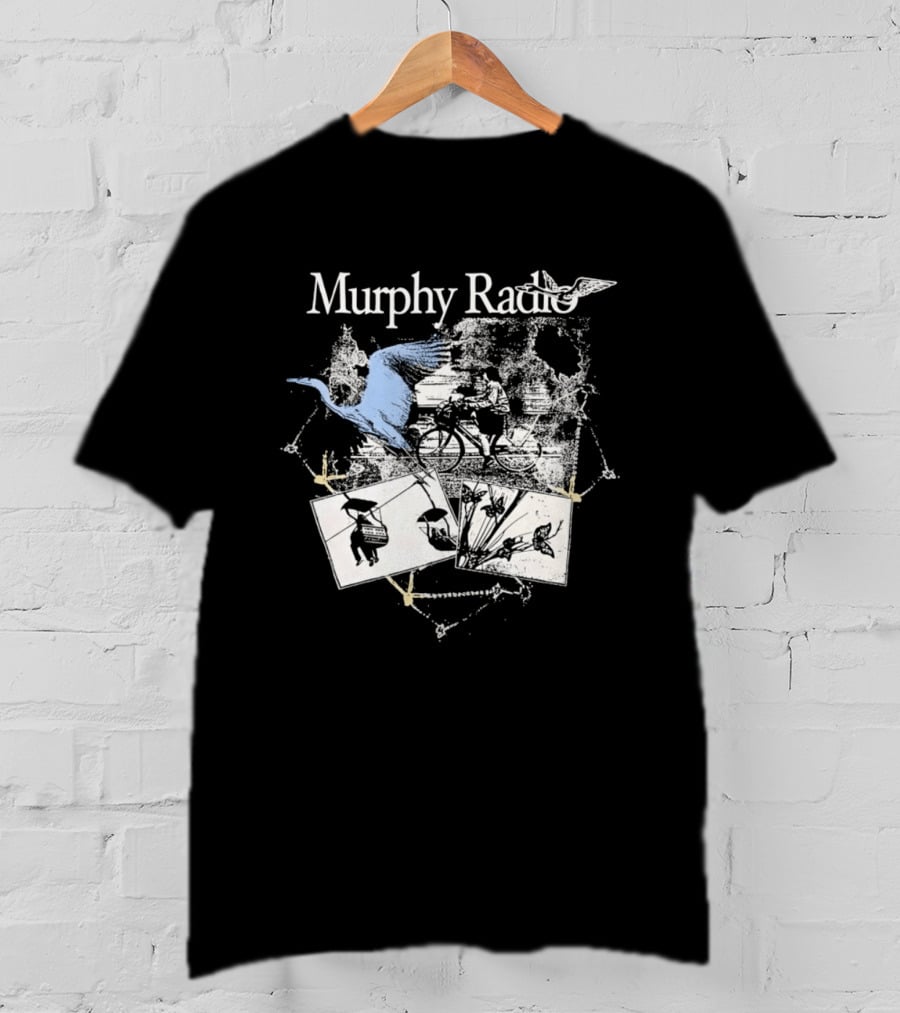 Murphy Radio Bicycle Bird Nature Sketch Montage Wildlife Collage T-Shirt