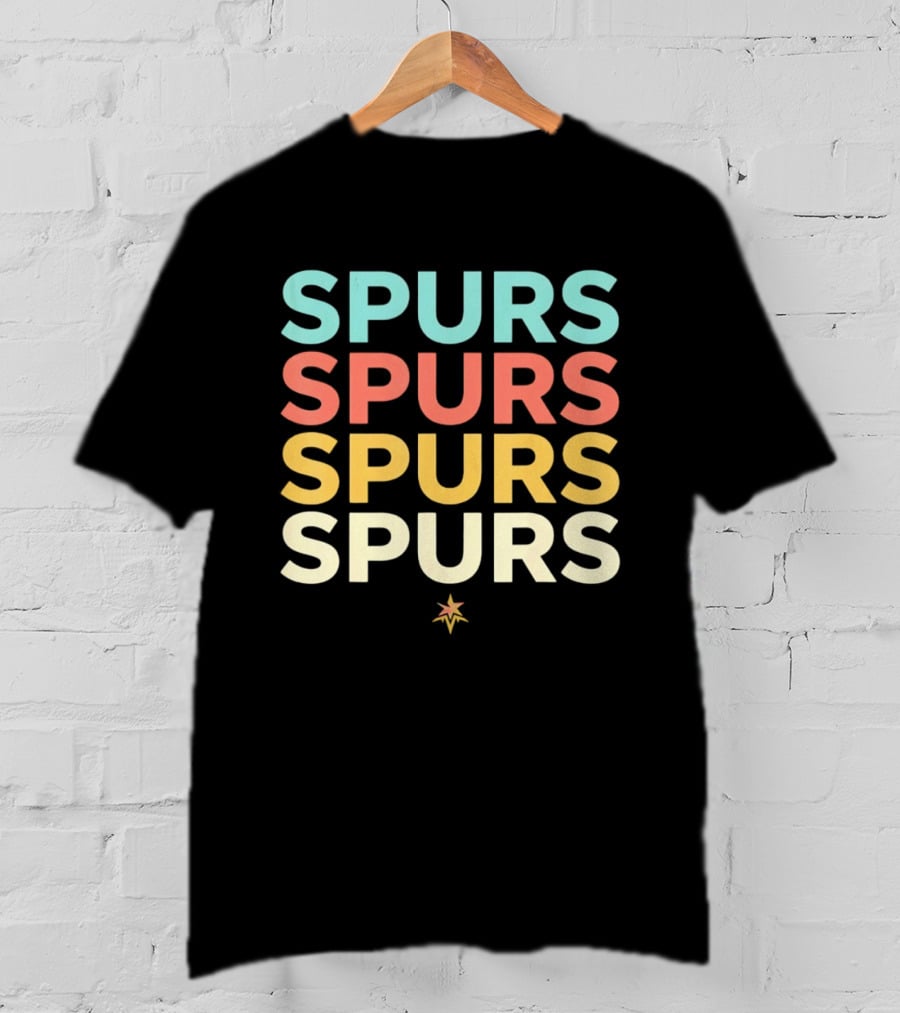 San Antonio Spurs NBA Team Colorful Logo Repetition T-Shirt