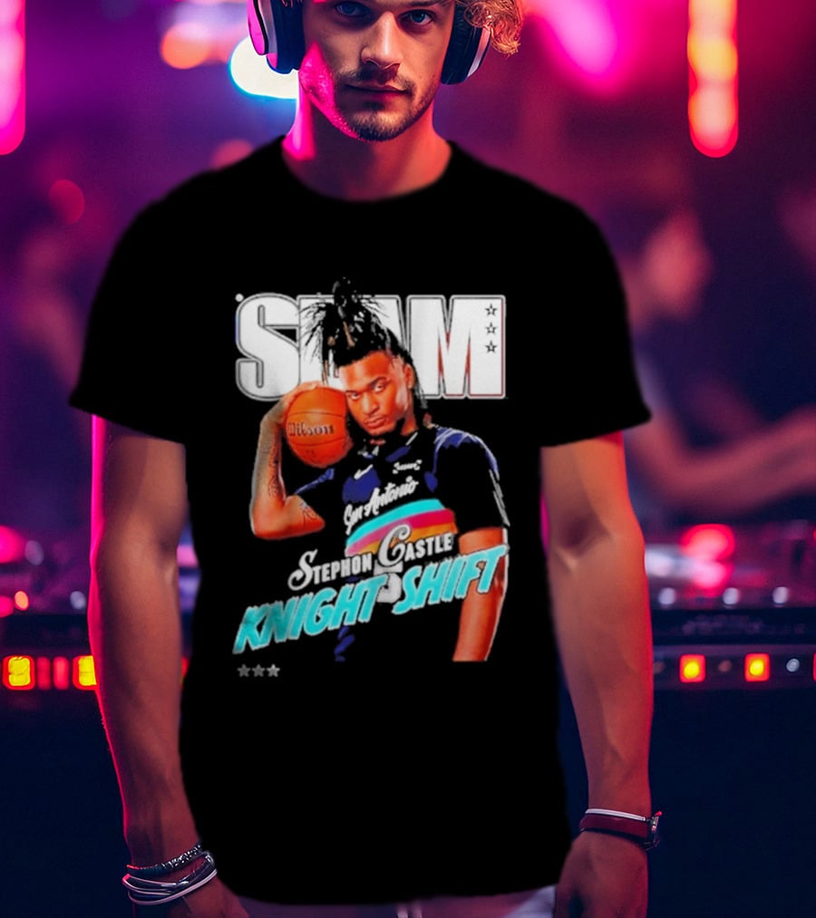 San Antonio Spurs Stephon Castle Slam Knight Shift T-Shirt