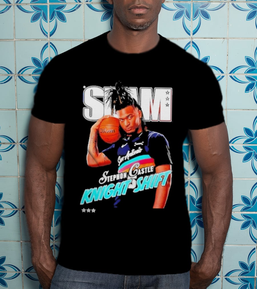 San Antonio Spurs Stephon Castle Slam Knight Shift T-Shirt