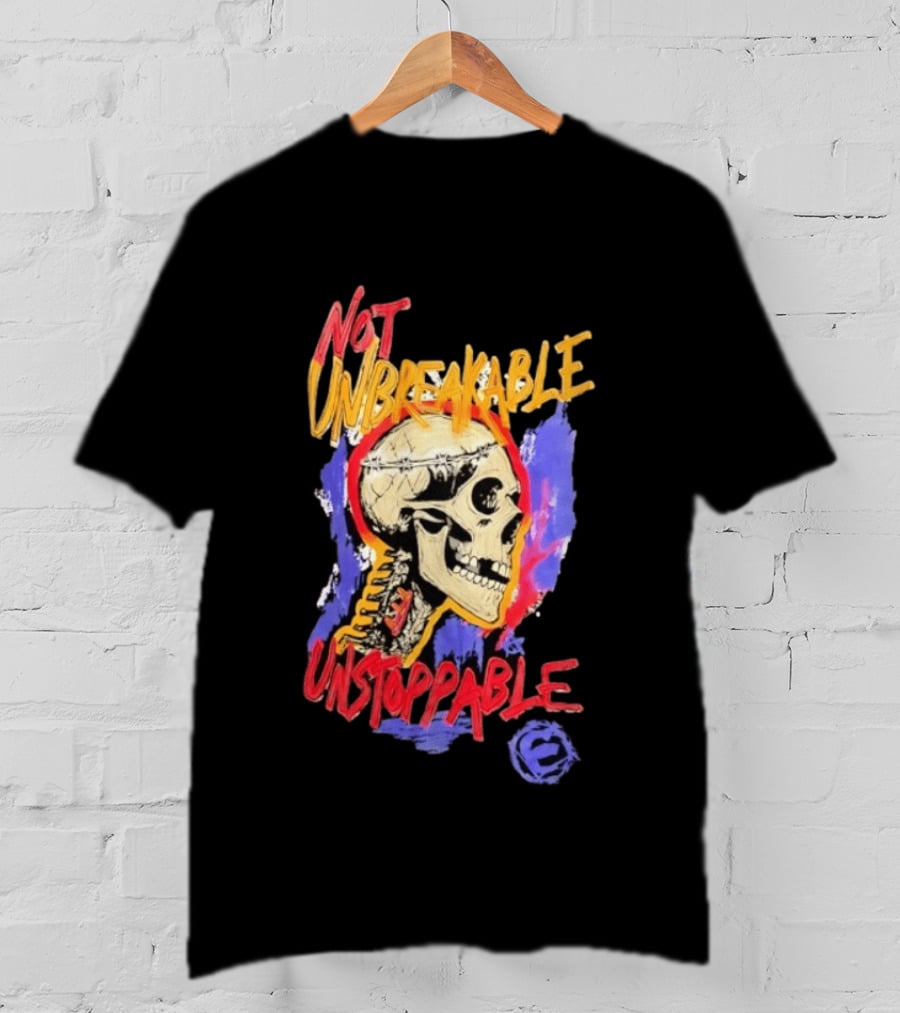 Not Unbreakable Unstoppable Skull Barbed Wire Crown T-Shirt