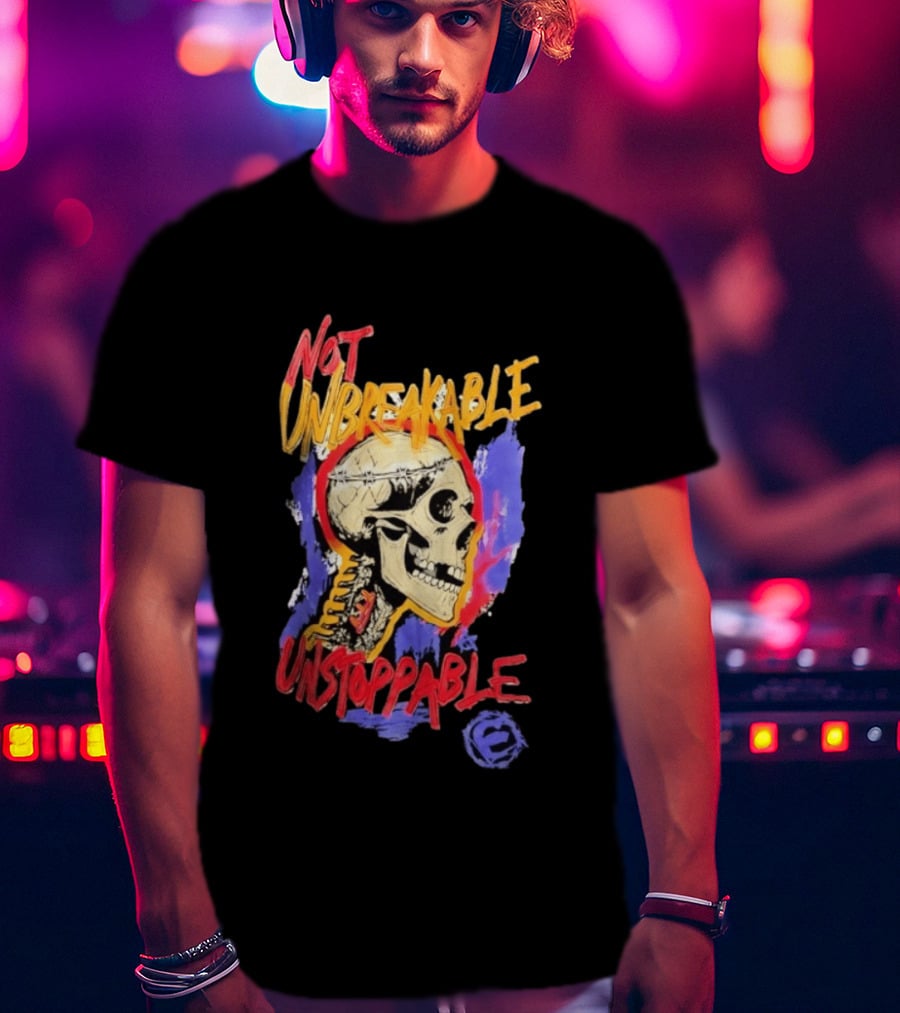 Not Unbreakable Unstoppable Skull Barbed Wire Crown T-Shirt
