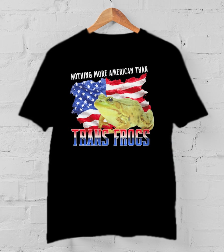 Nothing More American Than Trans Frogs Pride USA Flag Frog T-Shirt