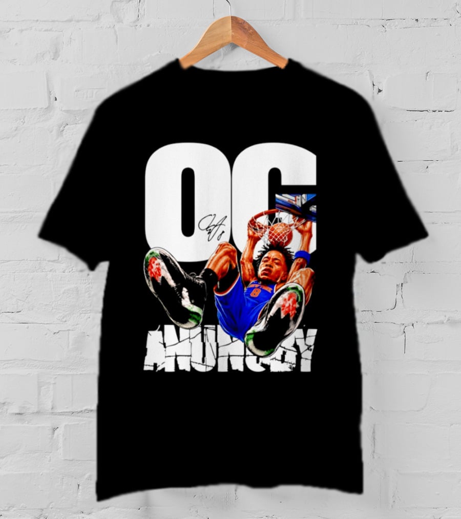 OG Anunoby Dunking New York Knicks Caricature T-Shirt