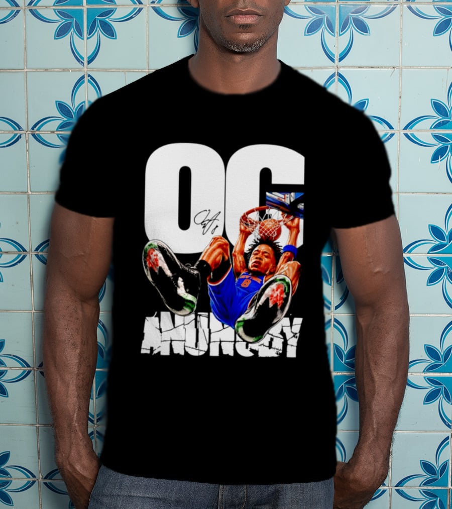 OG Anunoby Dunking New York Knicks Caricature T-Shirt