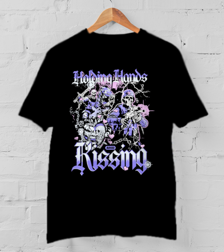 Skeleton Holding Hands Kissing T-Shirt