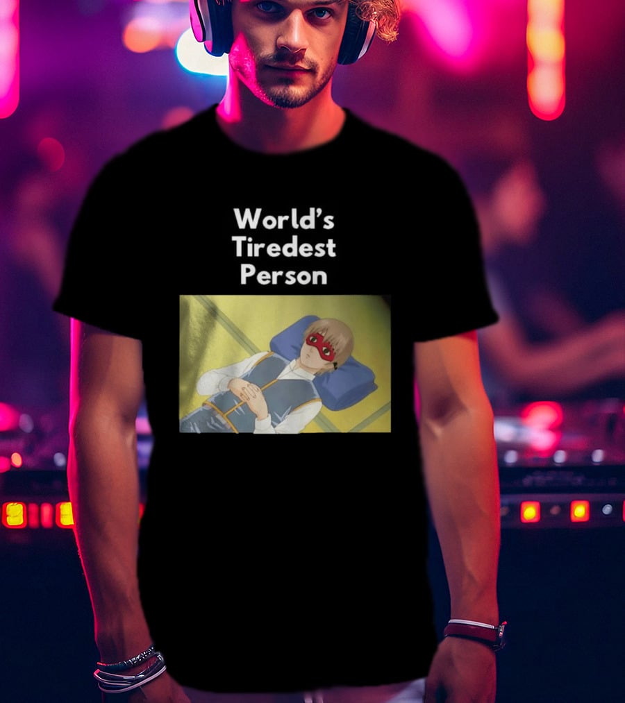 Okita Sougo World's Tiredest Person Anime Character Relaxing T-Shirt