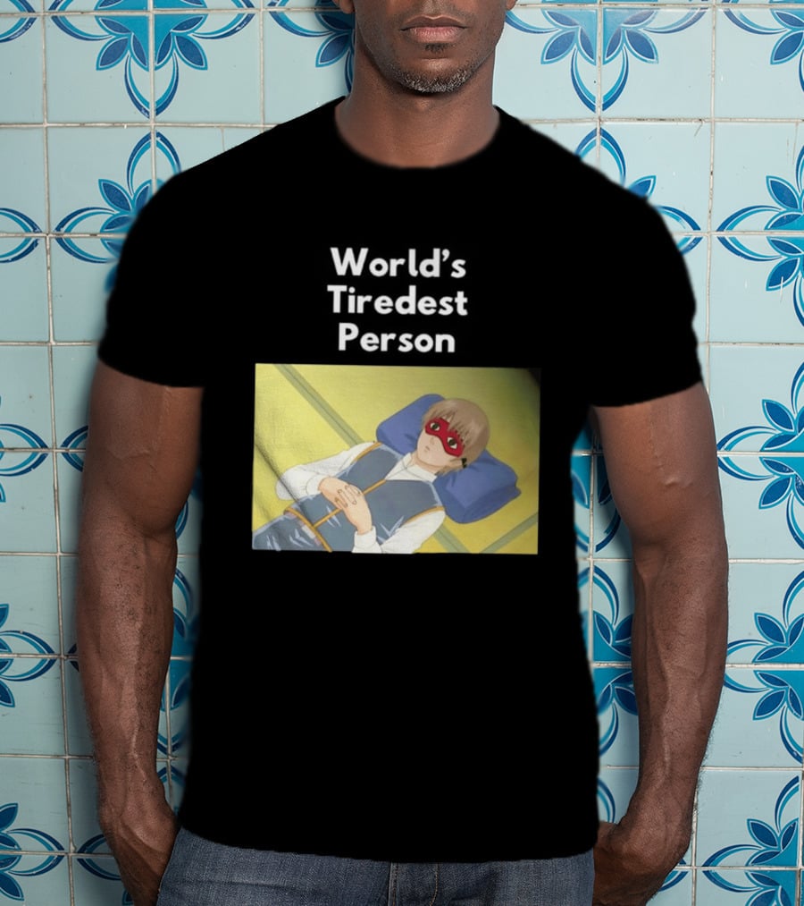 Okita Sougo World's Tiredest Person Anime Character Relaxing T-Shirt