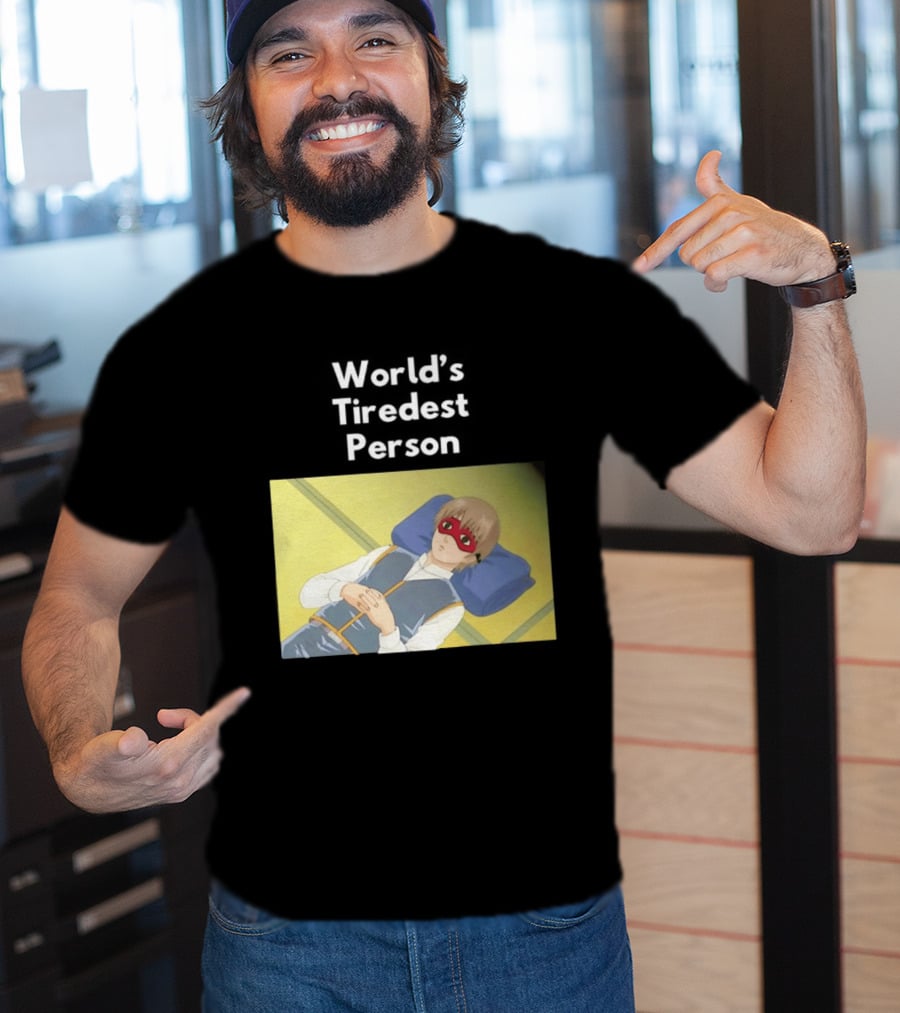 Okita Sougo World's Tiredest Person Anime Character Relaxing T-Shirt