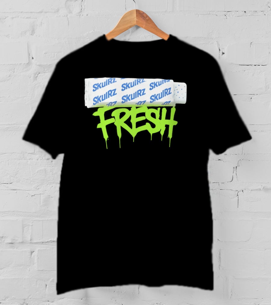 Skulrz Fresh Gum Stylized Wrapper And Green Dripping T-Shirt
