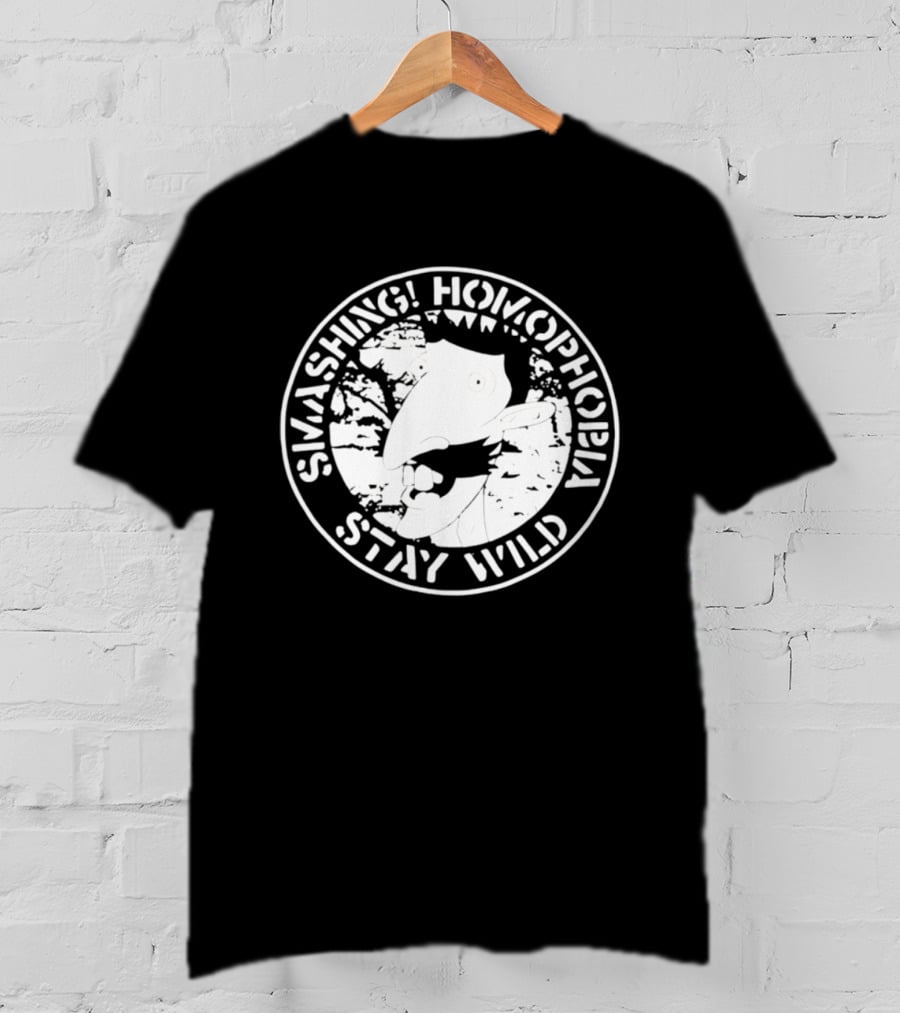 Smashing Homophobia Stay Wild Chameleon Pride Empowerment T-Shirt