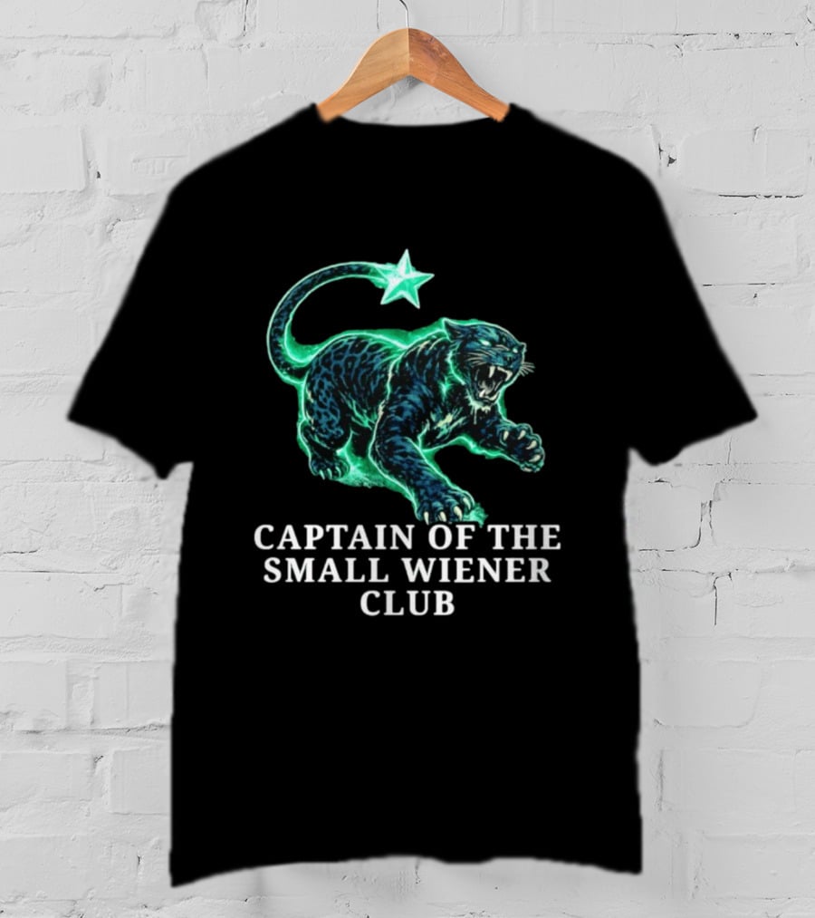 Panther With Star Graphic Captain Of The Small Wiener Club T-Shirt