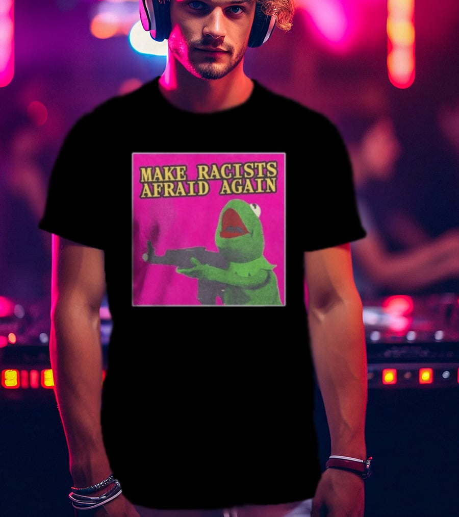 Make Racists Afraid Again Kermit Pepe Parody Pink T-Shirt