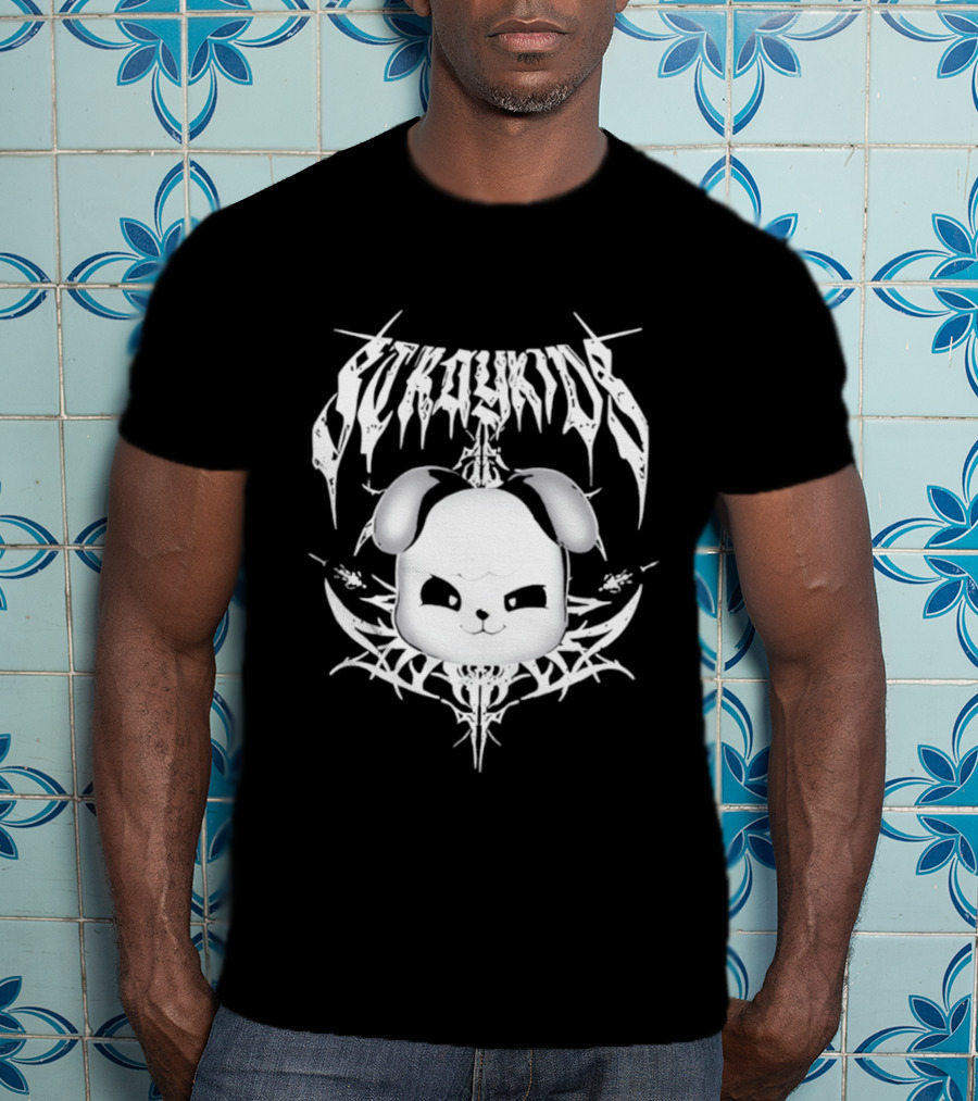 PuppyM Stray Kids Death Metal Style Band T-Shirt
