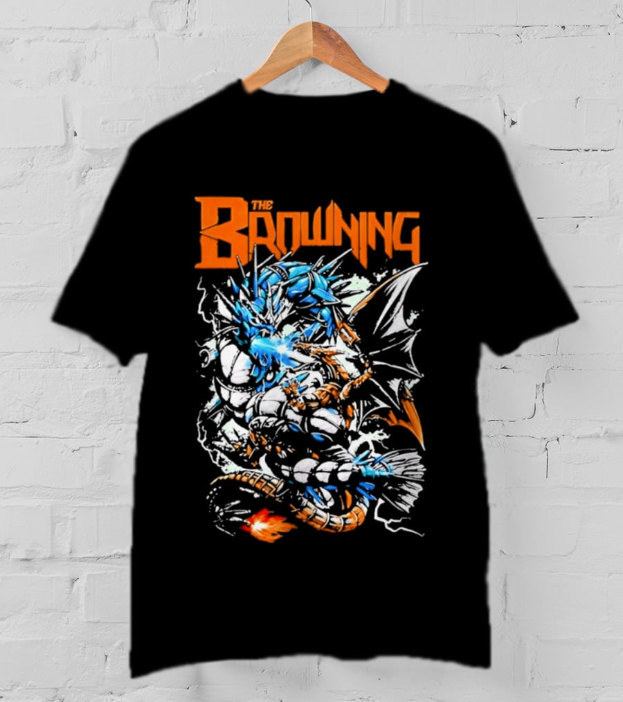 The Browning Cybernetic Dragon Sci Fi Fantasy Heavy Metal Battle T-Shirt
