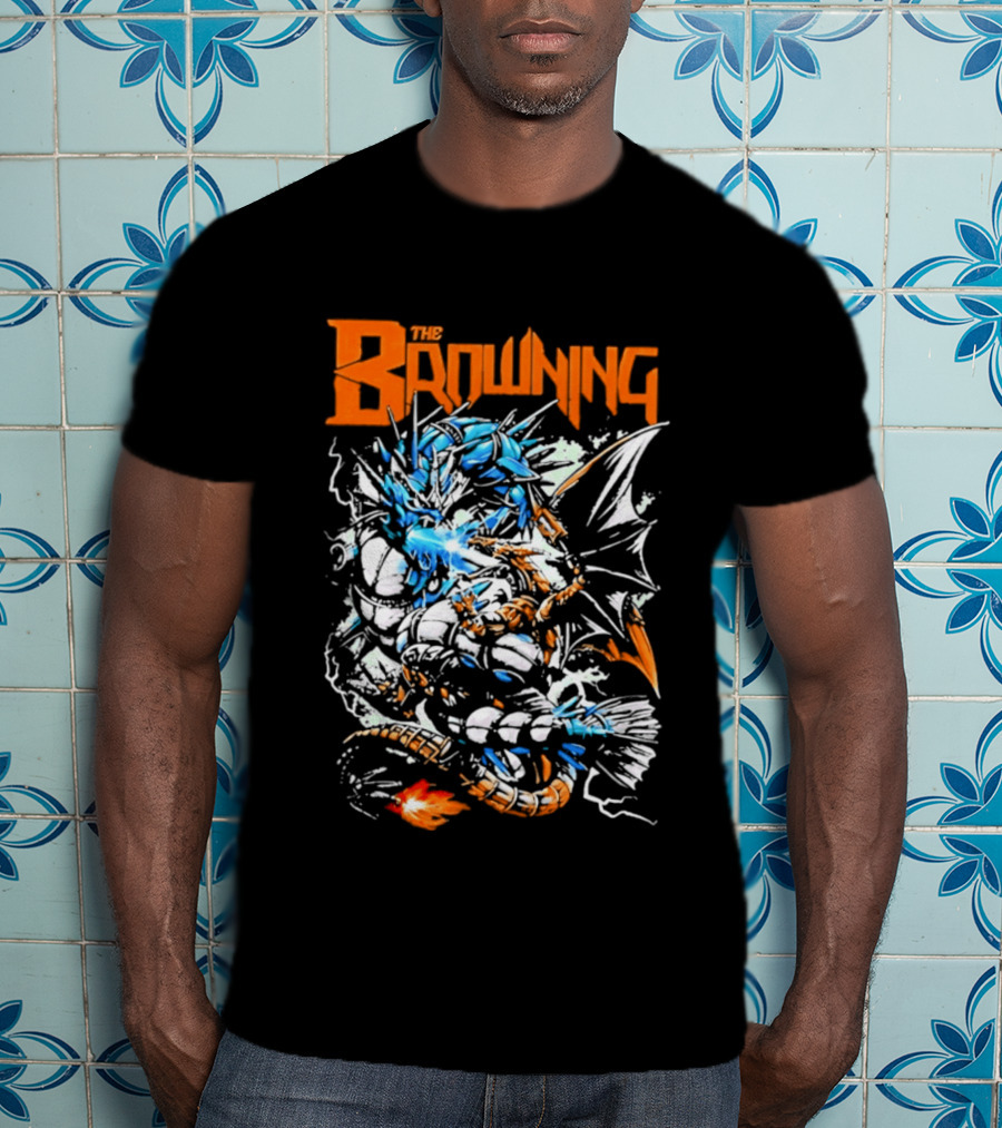 The Browning Cybernetic Dragon Sci Fi Fantasy Heavy Metal Battle T-Shirt