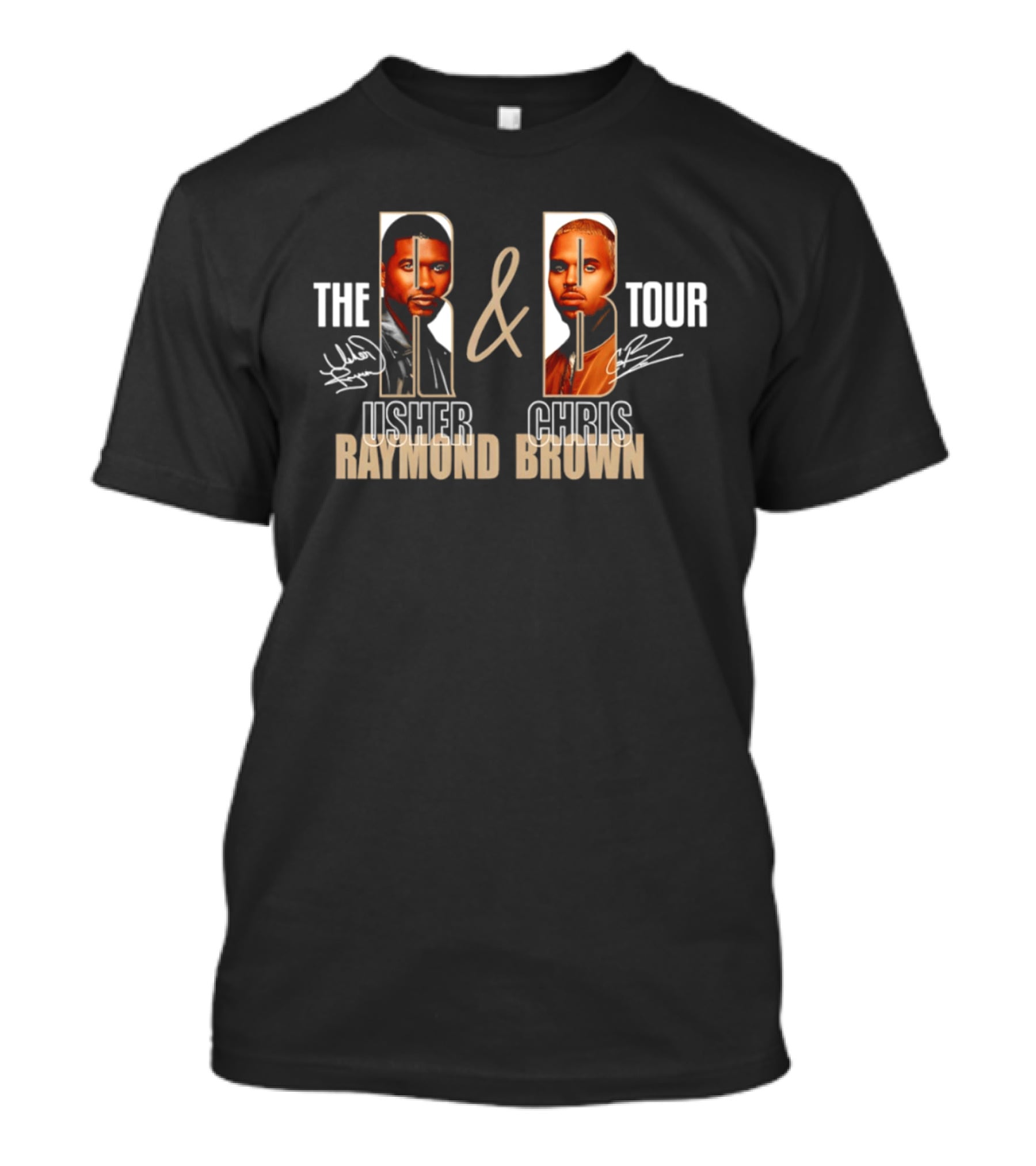 The R & B Tour Usher Chris Brown Raymond Brown Signatures T-Shirt