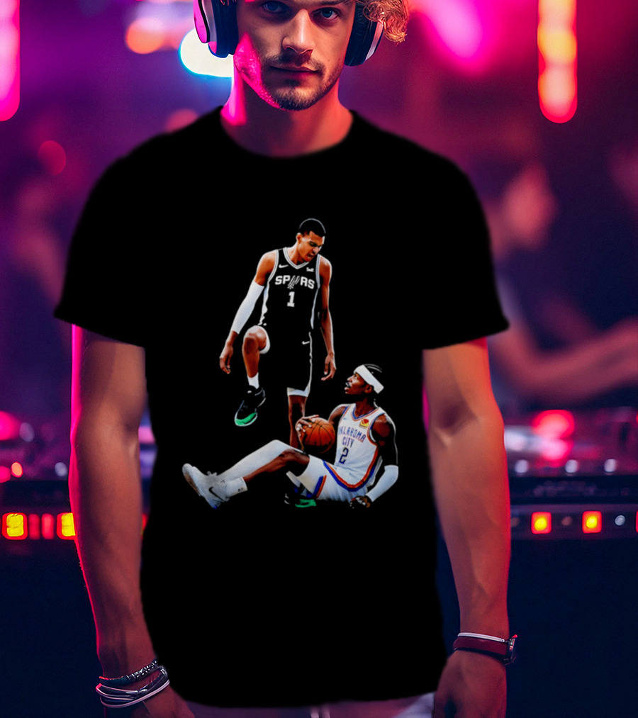 Victor Wembanyama Spurs Number 1 Vs Oklahoma City Number 2 Basketball Matchup T-Shirt