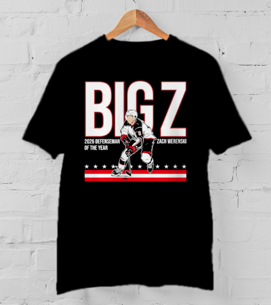 Big Z Zach Werenski Columbus Blue Jackets 2026 Defenseman Of The Year T-Shirt