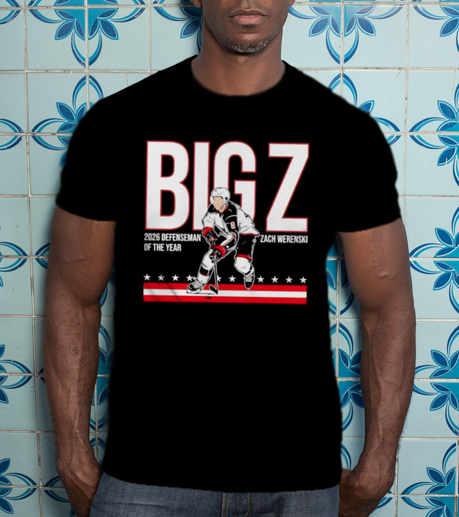 Big Z Zach Werenski Columbus Blue Jackets 2026 Defenseman Of The Year T-Shirt